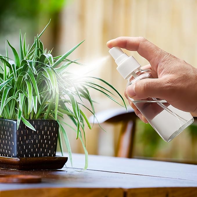 Clear Glass Spray Bottles 4 oz, Small Empty Spray Bottles for Essential Oils, Fine Mist for Face, Hair, Plants, Travel, Perfumes, Cleaning Solutions - 4 Pack