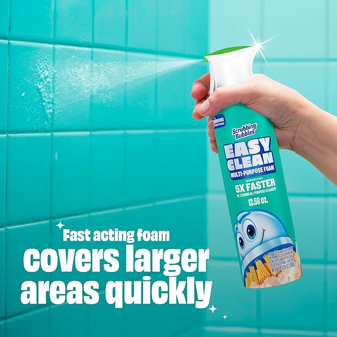 Scrubbing Bubbles Easy Clean Foaming Multipurpose Bathroom Cleaner, Continuous Spray Bottle, Fast Acting Foam, 13.58 Ounce (Pack of 2)