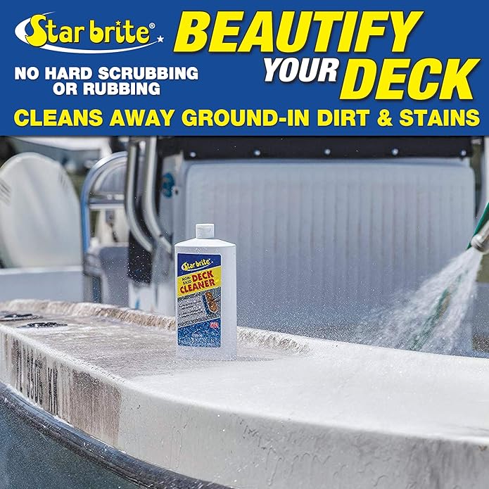 STAR BRITE Non-Skid Deck Cleaner & Protectant Ultimate Boat Deck Wash - Protects Against Future Stains & UV - Ideal for Fiberglass, Vinyl, Plastic, Painted & Metal Surfaces