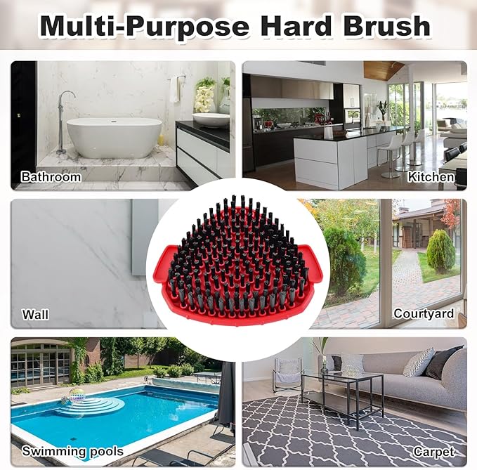 2 Pack Upgrade Scrub Brush Replace Heads Compatible with O Cedar EasyWring 1 Tank Spin Mop, Scrubber Brush Head for Ocedar EasyWring Spin Mop Scrubby Head Brush, More Layers of Bristles to Floor Clean