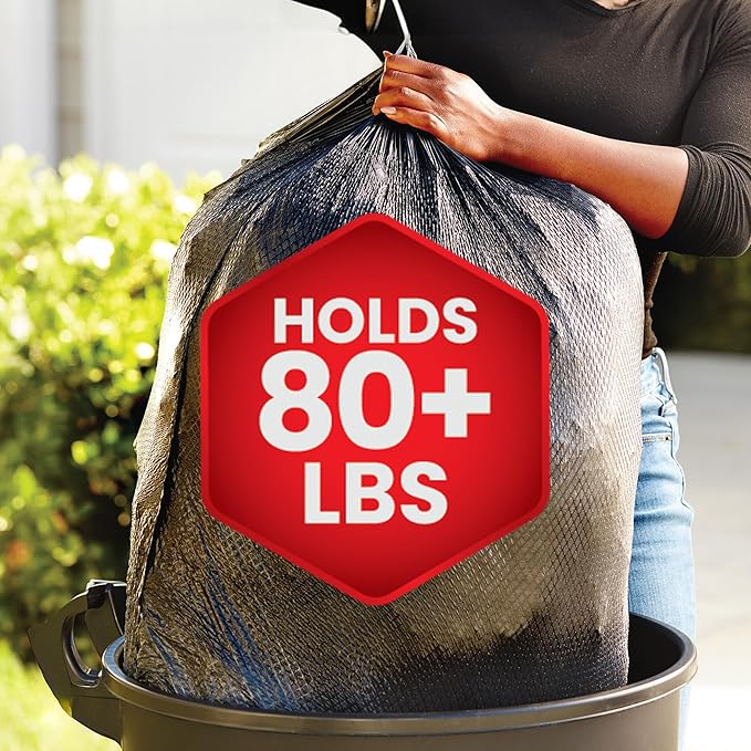 Glad Trash Bags, ForceFlexPlus Drawstring Large Garbage Bags - 30 Gallon, 50 Ct (Package May Vary) (Pack of 2)