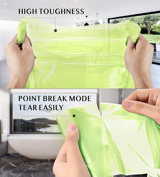 Compostable Trash Bags - FORID 8 Gallon Garbage Bags 150 Count Trash Can Liners 30 Liter Unscented Medium Wastebasket Bags for Kitchen Bathroom Home Office Garbage Can (5Rolls/Green) - Durable & Thick