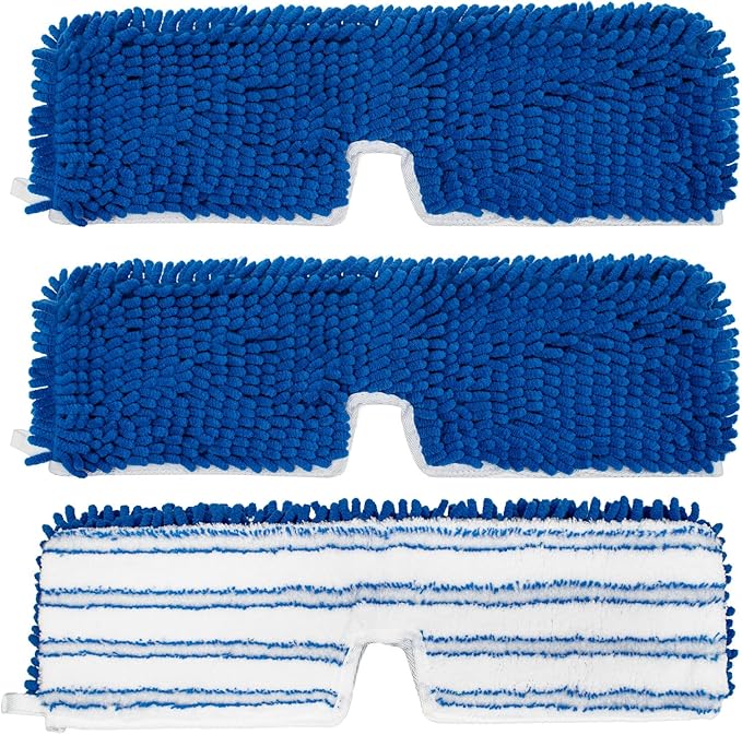 3 Pack Mop Heads Replacements for Ocedar Dual-Action Flip Mop, Spin Mop Replace Heads with Microfiber&Chenille Mop Refills Double Sided for All Floor Dry/Wet Use,Machine Washable,Reusable Mop Pads