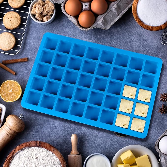 Sidosir 3Pcs Square Caramel Candy Mold Silicone, 40-Cavity Gummy Silicone Molds for Fat Bombs, Chocolate Truffles Mold for Hard Candy, Ice Cube