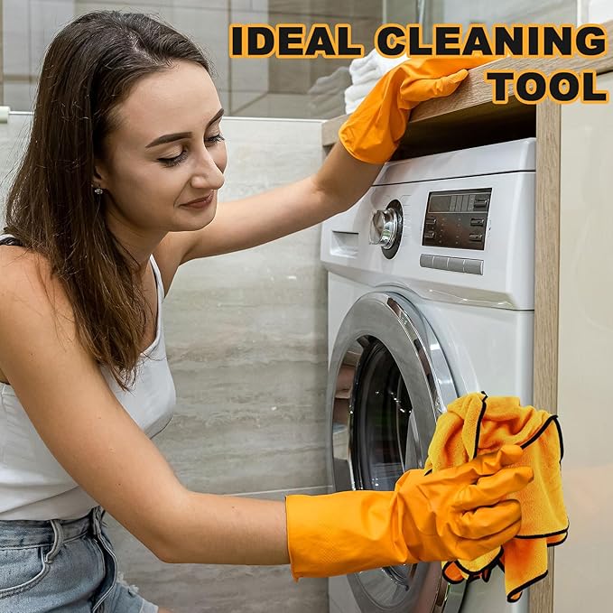 Tallew 80 Pcs Microfiber Towels 16 Inch x 16 Inch Microfiber Cloth Car Drying Towels for Cars Washing Polishing Office Windows Cleaning Household Supplies (Yellow)