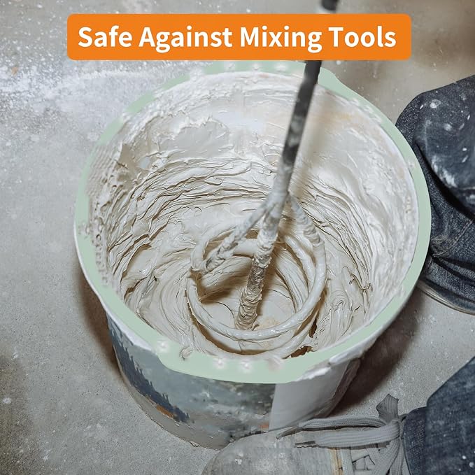 5 Gallon Silicone Bucket Liner - Reusable Measuring Mixing Liner for Concrete, Mortar, Grout, Paint - Food Grade Non-Stick with Measurement Marks - Easy to Clean & Durable (Light Green)