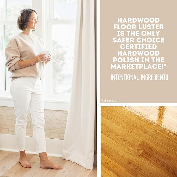 Quick Shine Hardwood Floor Luster-Polish 27oz-2pk | Plant-Derived w/Carnauba | Safer Choice, No PFAS, pH Neutral | Ready to Use Formula w/Anti-Slip Technology | Simply Squirt & Spread | Made in USA
