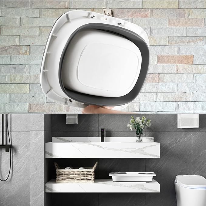 Coloch 2 Pack 16L/4.2 Gallon Collapsible Plastic Bucket, Foldable Mop Bucket Laundry Basket with Handle, Portable Water Pail Space-Saving Bucket for House Cleaning, Car Washing, Fishing, Camping