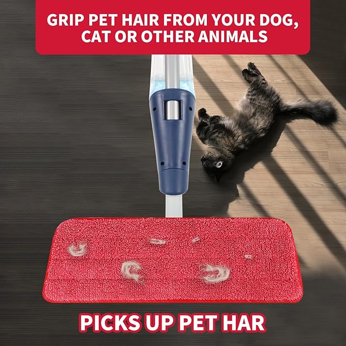 3 Pack Microfiber Reusable Mop Pads for Bona Mop, Wet/Dry Floor Cleaning Refill Mop Pads, Spray Mop Hard Wood Floor Mop Pads Refills, Machine Washable Power Mop Pads Replacement