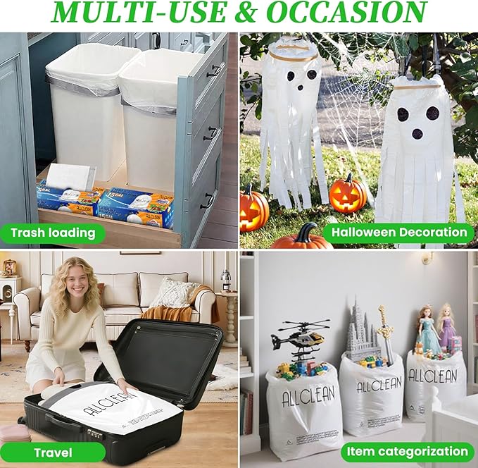 Trash Bags 15 Gallon Tall Kitchen Drawstring Garbage Bags,Fit 13-15 Gal Bins,Extra Strong&Leak-Proof,Unscented&Recyclable Trash Can Liners for Home Office Industrial Bathroom Garden Lawn