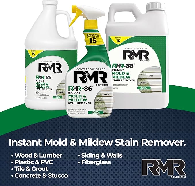 RMR-86 Instant Mold and Mildew Stain Remover Spray - Scrub Free Formula, 4 Pack - 1 Gallon