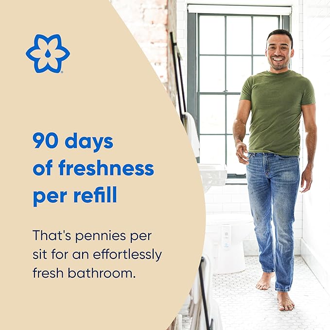 LooLoo 3.0 Touch Free Toilet Freshener Automatic Air Freshener Spray for Bathroom Starter Kit with Light and Toilet Deodorizer, Bathroom Spray Odor Eliminator - Lavender