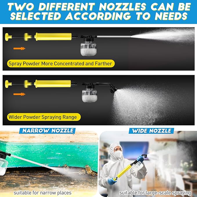 Qualirey 2 Pack Diatomaceous Earth Duster, 250ml Garden Powder Applicator Dispenser, Bulb Duster Sprayer, Home Powder Applicator, Puffer Sprayer for Multi Purpose Indoor & Outdoor (Yellow)