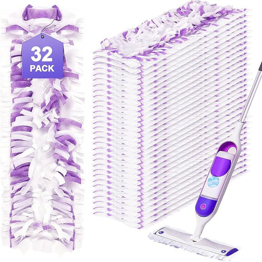 32 Count Disposable Power Mop Pads, 5X Cleaning Power Mop Refills for Swiffer Power Mop, Unscented 14-Layer Thickened Wood Mop Refill Pads for Surface Floor Cleaning