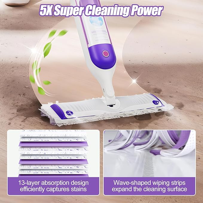 25 Count Disposable Power Mop Pads Compatible with Swiffer PowerMop, Multi-Surface Mopping Pad Refills for Floor Cleaning