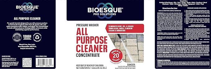 Bioesque Pressure Washer All Purpose Cleaner Concentrate, 1 Gallon (Pack of 1)