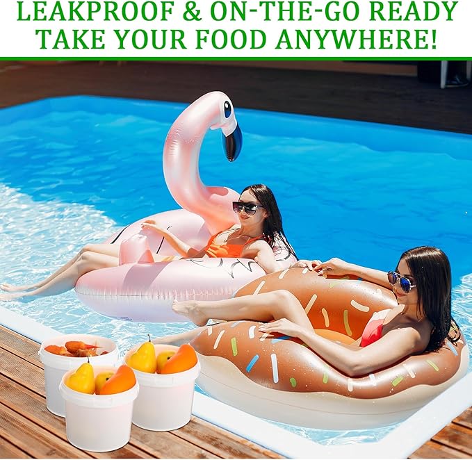 24 Pcs 101 Oz/ 3L Plastic Food Buckets with Lids and Handle 0.8 Gallon Ice Cream Buckets Round Deli Pail Container Safe Ice Cream Tubs Pack Reusable Freezer and Microwave for Juice Drinks Soup Storage