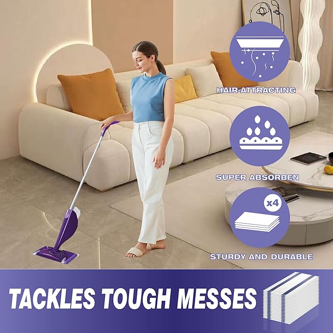 20 Mopping Pad Refill Compatible with Swiffer Wet Jet Mop, Disposable Multi Surface Wetjet Hardwood Floor Cleaner Spray Mop Pads Refills