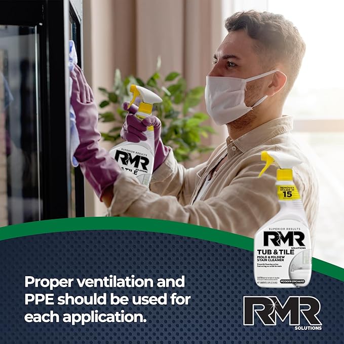 RMR - Tub and Tile Cleaner, Mold & Mildew Stain Remover, Industrial-Strength, No-Scrub Foam Cleaner, Modern Orchard Scent, 30 Fl Oz