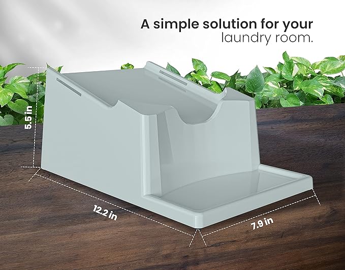 Skywin TidyFriend Laundry Detergent Holder Stand Organizer with Drip Tray, Laundry Soap Holder with Non-Slip Rubber Feet for Washing Space Organization, Angled Downward Slope for Easy Pouring (Blue)