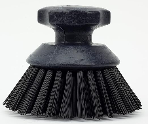 SPARTA 42395EC03 Plastic Scrubber Brush, Round Brush, Dish Scrub Brush With Color Coded For Cleaning, Kitchen, Bathroom, Bathtub, Dishes, Sink, 5 X 5 X 4 Inches, Black