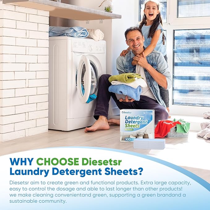 Laundry Detergent Sheets 150 Counts 300 Small Loads Travel Laundry Sheets ECO-friendly,No Plastic Clothes Washing Soap-Lavender