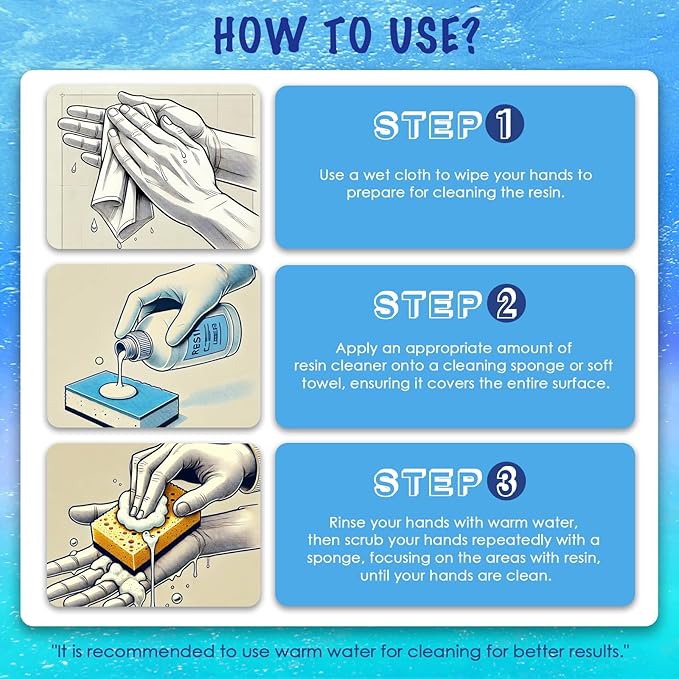 Epoxy Resin Cleaner Remover, Suitable for use by artists and resin workers. Remove uncured resin and glue from the surfaces of tools, molds, etc.