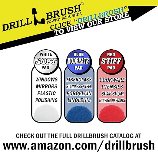 All Purpose Scrub Pads - Six Pack of Cleaning Pads - Bathroom Cleaner - Auto Detailing - Stove Top - Drill Accessories Pads for Deep Clean - Shower Scrubber - Glass Cleaner - Tub Stain Remover