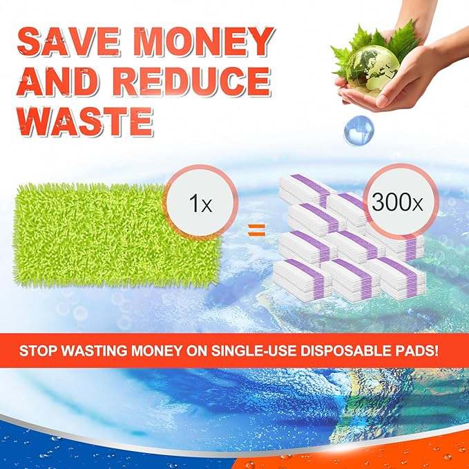 4 Pack Reusable Mop Pads for Swiffer WetJet, Wet Pads Refill for Swiffer Wet Jet, Microfiber Mop Pads Machine Washable Wet Dry Pads Refill for Laminate, Hardwoods, Vinyl, Marble, Stone and Glass