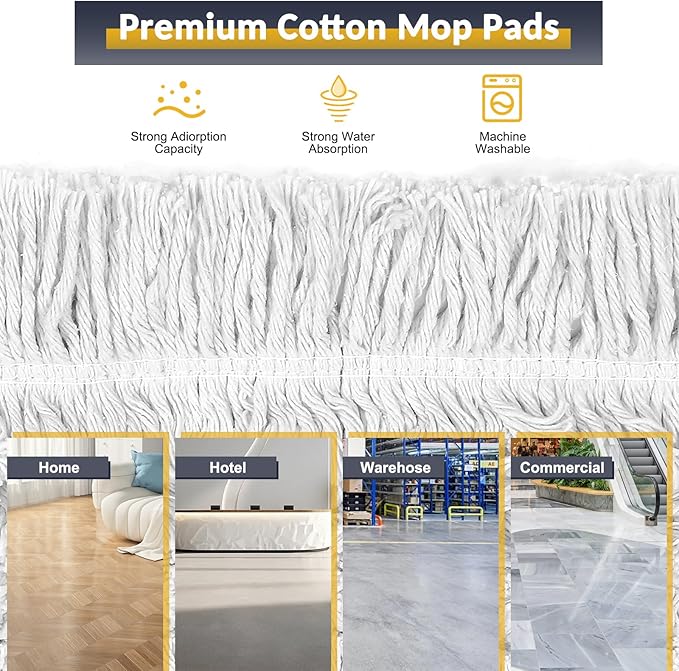 36" Commercial Dust Large Mops for Floor Cleaning, Heavy Duty Industrial Dry Wet Mop with Replacement Mop Head,Floor Dust Broom for Hardwood, Tiles, Marble Floors for Hotel Gym Household Cleaning