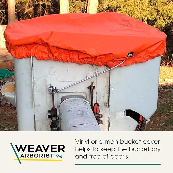 Vinyl Bucket Cover with Bungee Strap, Fits Standard One or Two Man Buckets, Debris Protection Cover, Bucket Truck Accessories, 18oz