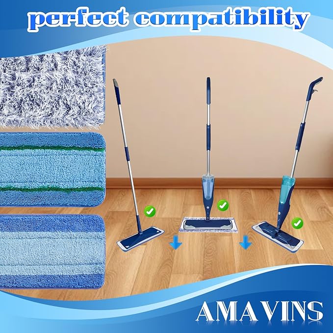Microfiber Cleaning Pads for Bona Mop, 3 Pack Value - Reusable Mop Pads for 18 Inch Mop, Includes Dusting Pad, Cleaning Pad, and Three Zone Deep Clean Pad for Wood, Stone, Tile, Laminate, Vinyl Floor