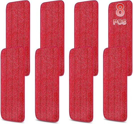 8 Pack 16.5 inch Reusable Mop Pads Microfiber Spray Mop Replacement Heads for Wet/Dry Mops Compatible with Bona Floor Care System