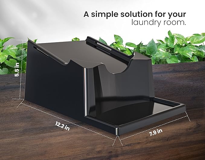 TidyFriend 2 Pack Liquid Laundry Detergent Holder Stand with Drip Tray & Rubber-Grip Feet, Stand for Laundry Room Organization and Storage, Fabric Softener Dispenser with Cup Holder (Black)