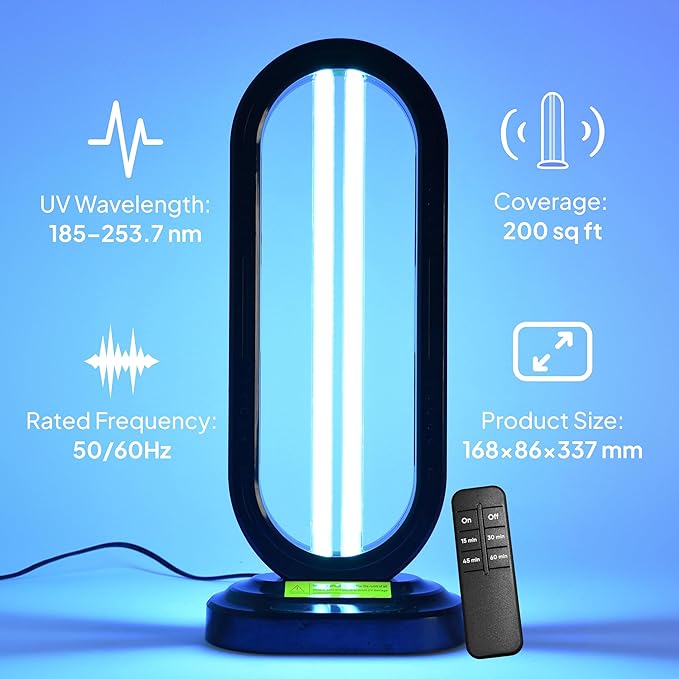 Swissklip HaloUV, Mold Remover, Home Disinfection Device, Dust Mites Remover, UV Light Sanitizer, Ultraviolet Sanitizer for Home, Room & Kitchen, Ultraviolet Light with 4 Speed Timings