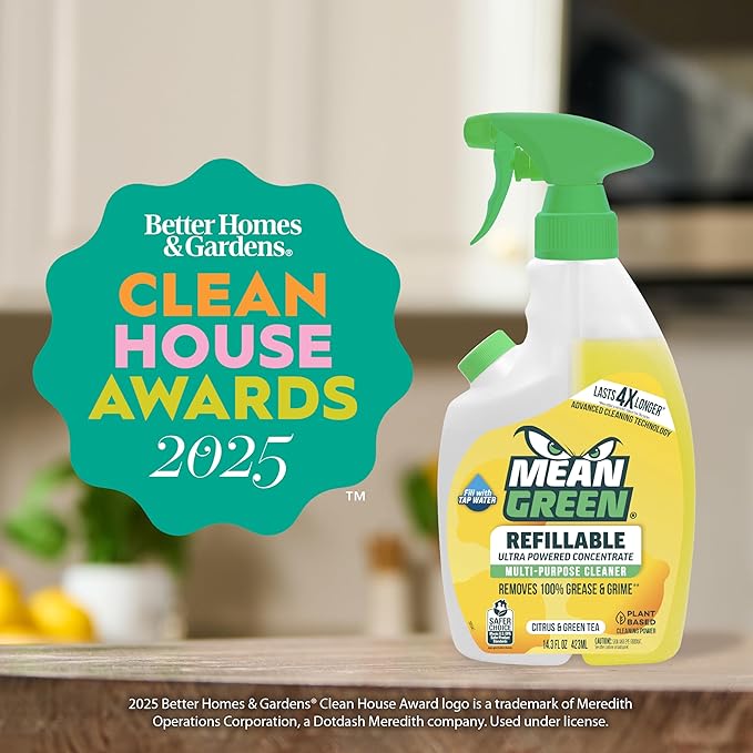 Mean Green Refillable Ultra Powered CONCENTRATE Multi-Purpose Cleaner, Citrus & Green Tea, 14.3 Ounce, 6 Pack