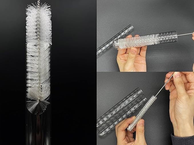 12 PCS Straw Cleaner Brush kit with 2mm-25mm /6.5-10 INCH for Tube and Pipe.Tumbler, Sippy Cup, Bottle with Straw,Hummingbird feeders and Drinking Straw, Brushes for Cleaning Tanks
