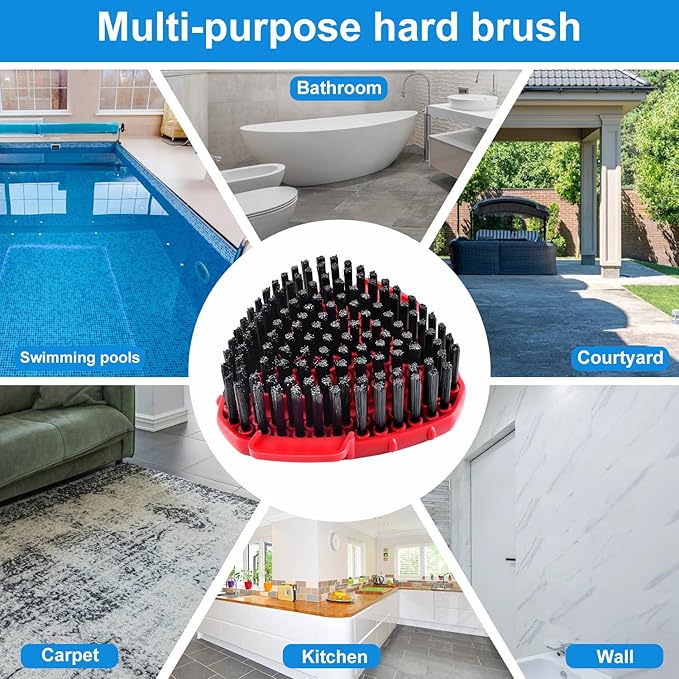 2 Pack Upgrade Scrub Brush Replace Heads Compatible with O Cedar EasyWring RinseClean 2 Tank Spin Mop, Scrubber Brush Mop Head for Ocedar Mop Scrub Brush of Hard Bristle to Floor Clean, Not for 1 Tank