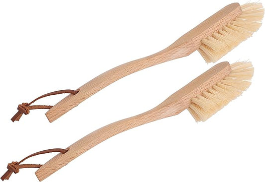 Redecker Tampico Fiber Dish Brush with Oiled Beechwood Handle, Set of 2, 10-3/8-Inches