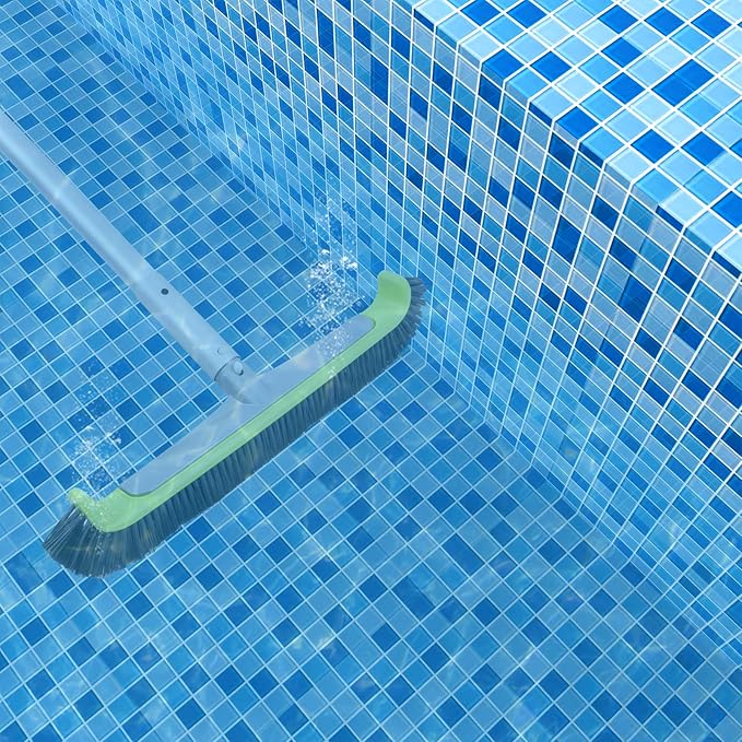 Sepetrel Pool Brush Head for Cleaning Walls,Heavy Duty Inground/Above Ground Swimming Pool Scrub Brushes with Premium Strong Bristle & Reinforced Aluminium Back