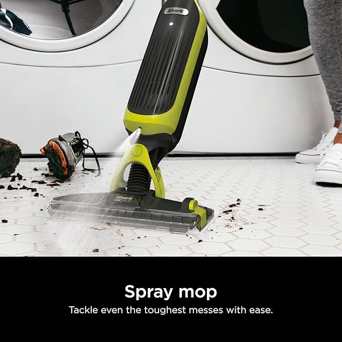 Shark VACMOP Cordless Hard Floor Vacuum Mop Includes 2 Disposable VACMOP Pads and a 12oz VACMOP Solution, Charcoal Gray, VM180