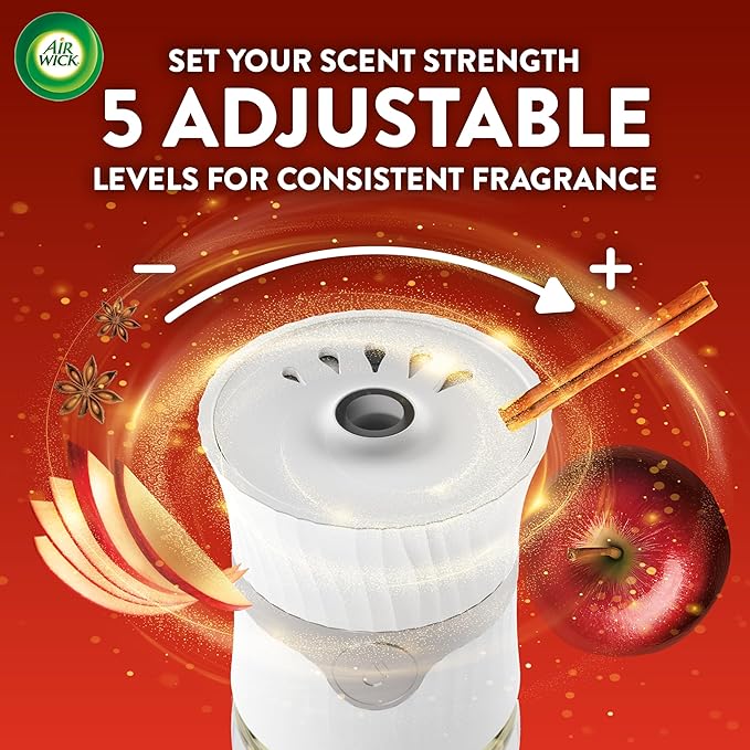 Air Wick Plug in Scented Oil Refill, 7ct, Apple Cinnamon Medley, Fall Scent, Essential Oils, Air Freshener