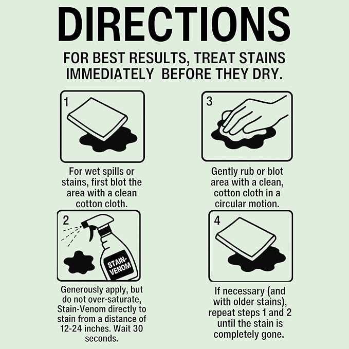 Carpet Spot & Stain Remover - 14 oz Spray Bottle - Free From PFAAS, PFOS, PFOA, VOC’s, And 1,4 Dioxane - Works On Fresh Pet Stains, Red Wine, Blood, Lipstick, Motor Oil, Coffee