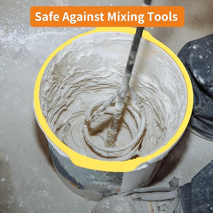 5 Gallon Silicone Bucket Liner - Reusable Measuring Mixing Liner for Concrete, Mortar, Grout, Paint - Food Grade Non-Stick with Measurement Marks - Easy to Clean & Durable (Yellow)