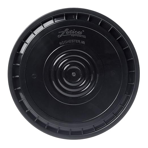 Hudson Exchange 7 Gallon (2 Pack) Large Bucket Pail Container with Easy Peel Lid, Food Grade BPA Free HDPE, Black