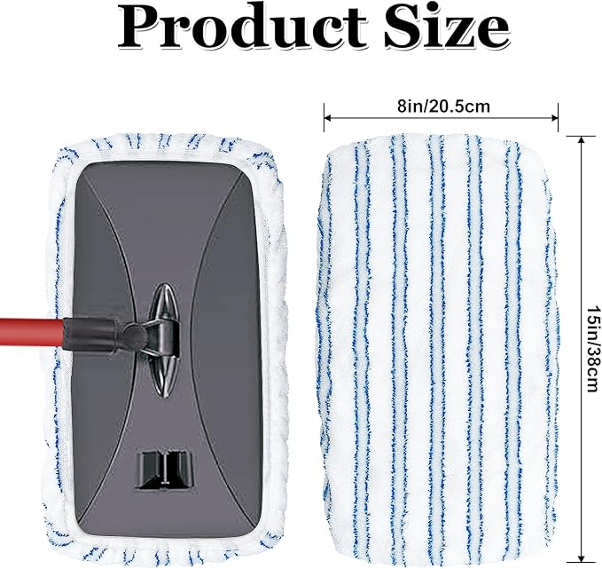 Mop Heads Replacements for Ocedar Hardwood Floor 'N More Microfiber Mop, 3 Pack Mop Refills for O-Cedar Hardwood Floor 'N More Microfiber Mop, 15 x 8 Flat Dust Mop Heads Pads for O Cedar Mop