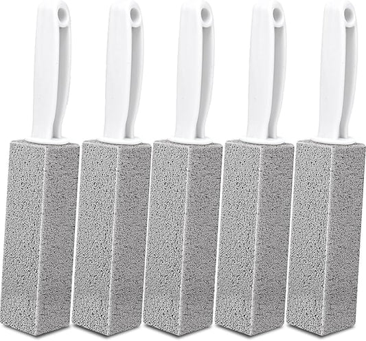 AZEN 5 Pack Pumice Stone for Cleaning, Pumie Scouring Stick with Handle, Pumice Stone Toilet Bowl Cleaner, Hard Water Stain Remover for Toilet, Bathroom, Kitchen Sink, Grill