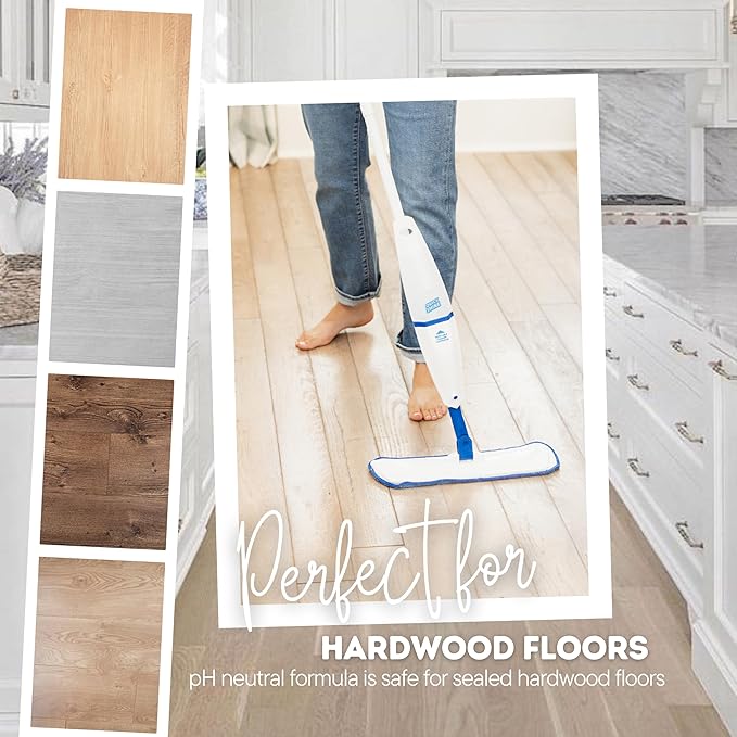 Quick Shine Hardwood Floor Cleaner 27oz, 6Pk| Use in Spray & Vac Mops| Removes Dirt & Scuff Marks| Ready-to-Use, Streak Free, No Rinse| Safer Choice Cleaner| Perfect for Gentle and Effective Cleaning