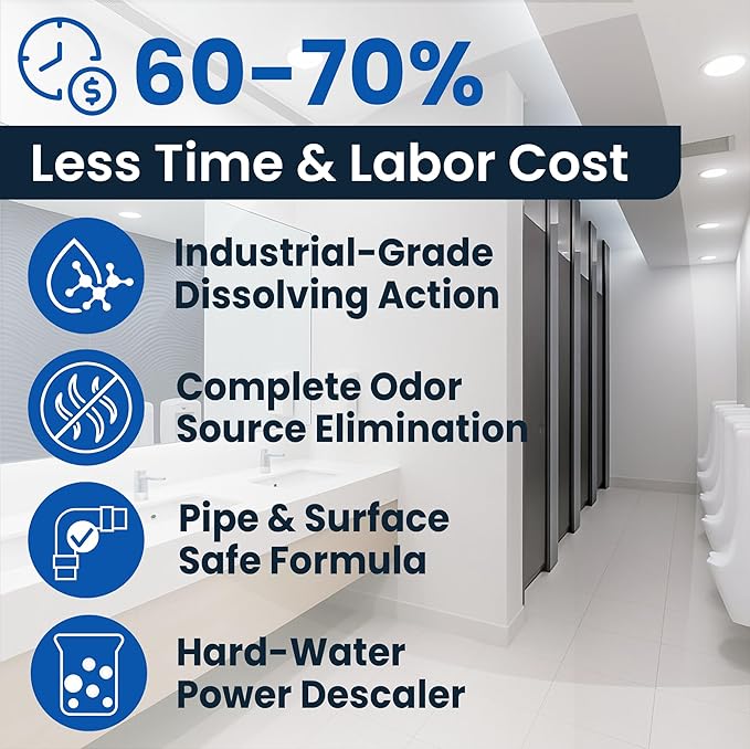 BolBac Heavy Duty Toilet Bowl Cleaner, High-Power 25-30% HCI Formula, Fast Deposits and Odor Removal, Fixture Safe, Concentrated Restroom Cleaning Supplies (Pack of 1)