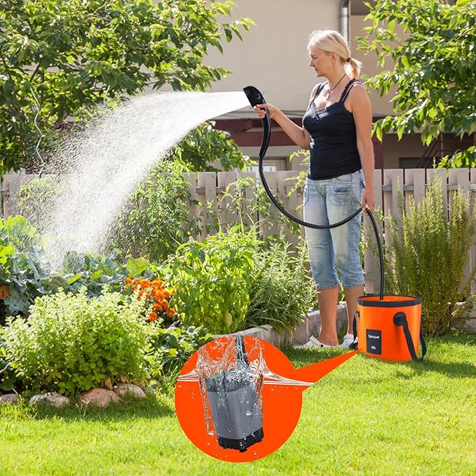 Collapsible Bucket with Handle 20L, Multifunctional Folding Water Container for Camping, Hiking, Traveling, Fishing, Laundry, Gardening, Waterproof, Durable, Lightweight